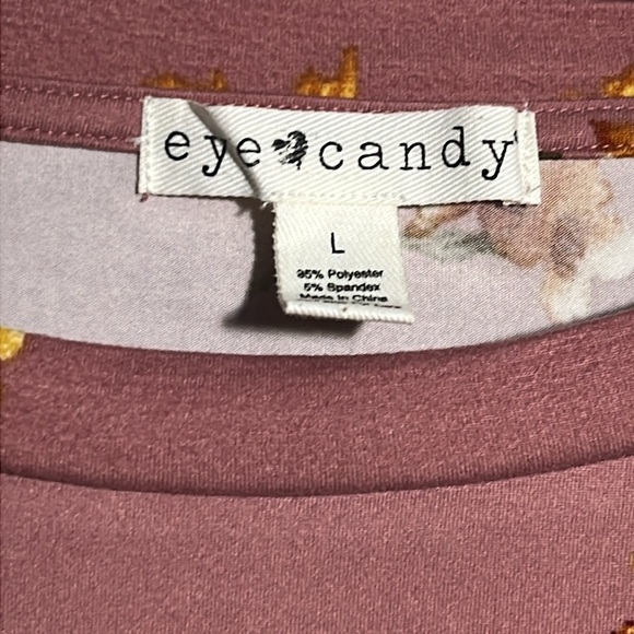 Eye Candy Women’s Pink Multicolor Floral 3/4 Sleeve Blouse - Size Large NWT - Picture 3 of 6